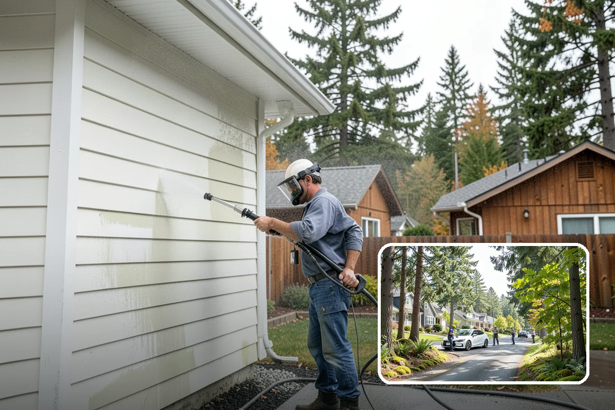 Fall Exterior Cleaning in Normandy Park, King County, WA - Strips away summer dust and the season's early leaf and needle fall