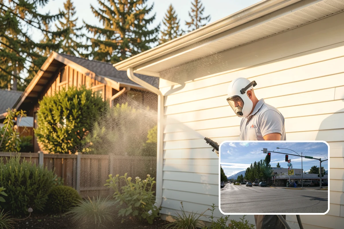 Fall Exterior Cleaning in North Bend, King County, WA - Strips away summer dust and the season's early leaf and needle fall