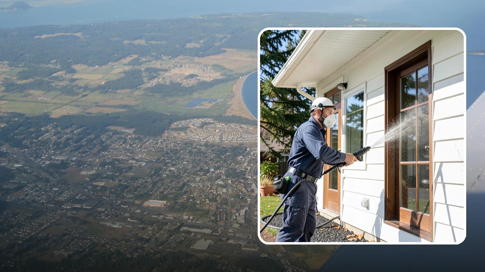 Fall Exterior Cleaning in Oak Harbor, Island County, WA - A fall exterior cleaning removes summer's dust and the first flush of autumn debris before Washington's wet season sets in.