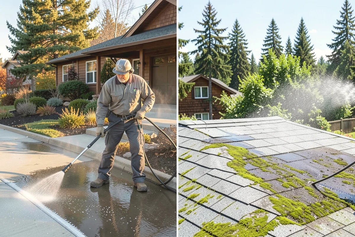 Fall Exterior Cleaning in Oak Harbor, Island County, WA - Clear loose leaves and conifer needles from target surfaces