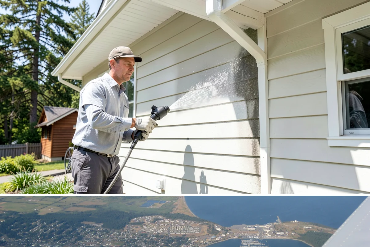 Fall Exterior Cleaning in Oak Harbor, Island County, WA - September through early November works best, after the summer growing season and before persistent winter rain arrives.