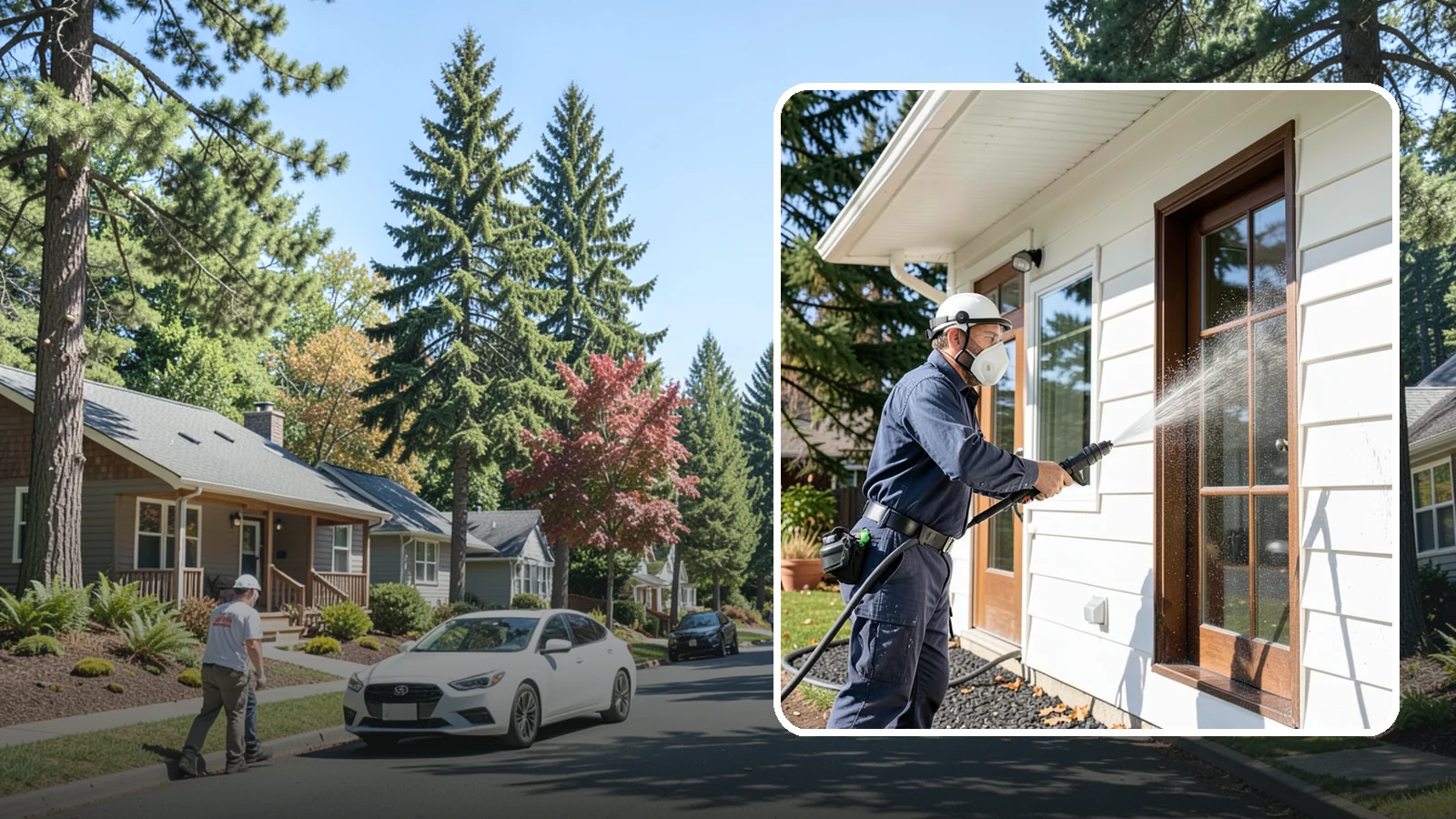 Fall Exterior Cleaning in Orting, Pierce County, WA - A fall exterior cleaning removes summer's dust and the first flush of autumn debris before Washington's wet season sets in.