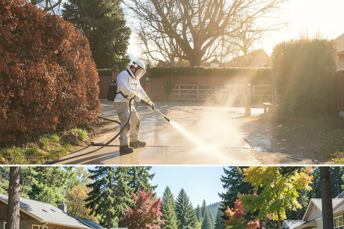 Fall Exterior Cleaning in Orting, Pierce County, WA - September through early November works best, after the summer growing season and before persistent winter rain arrives.