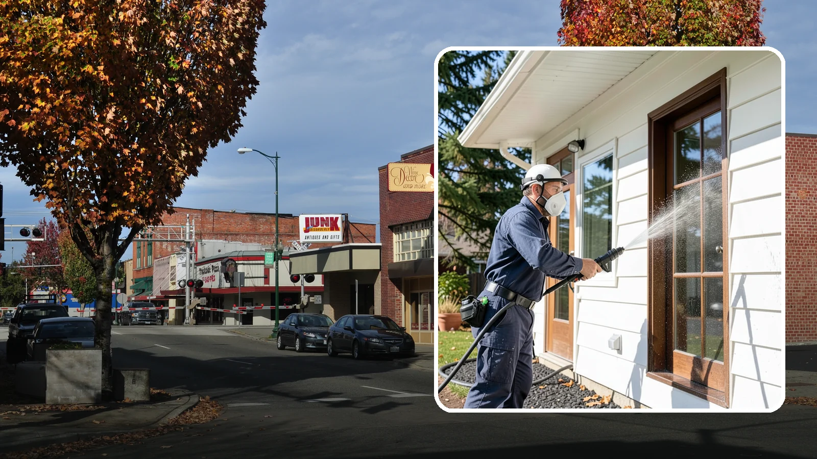 Fall Exterior Cleaning in Puyallup, Pierce County, WA - A fall exterior cleaning removes summer's dust and the first flush of autumn debris before Washington's wet season sets in.