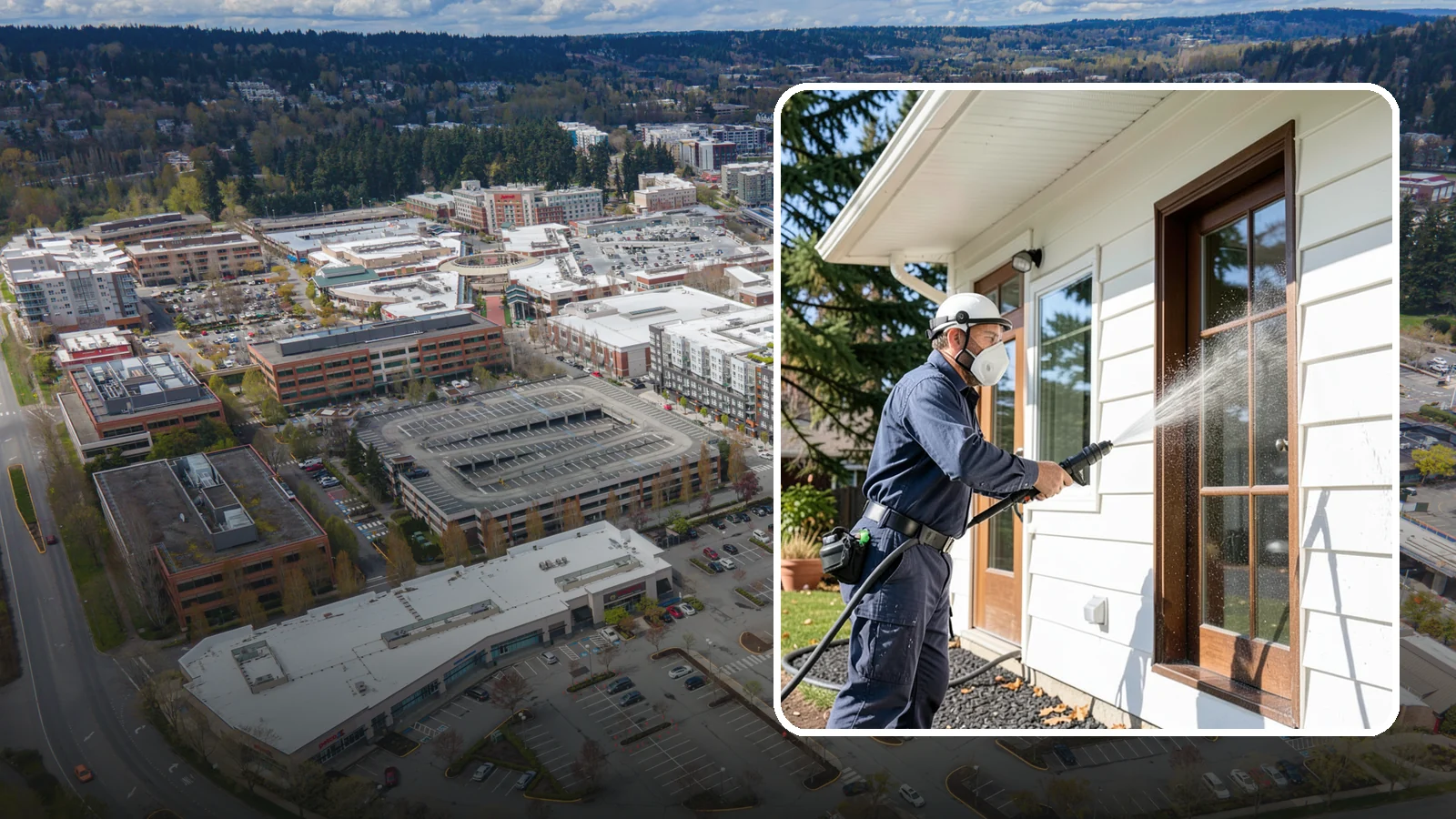 Fall Exterior Cleaning in Redmond, King County, WA - A fall exterior cleaning removes summer's dust and the first flush of autumn debris before Washington's wet season sets in.
