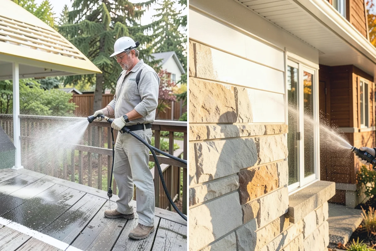 Fall Exterior Cleaning in Renton, King County, WA - Clear loose leaves and conifer needles from target surfaces