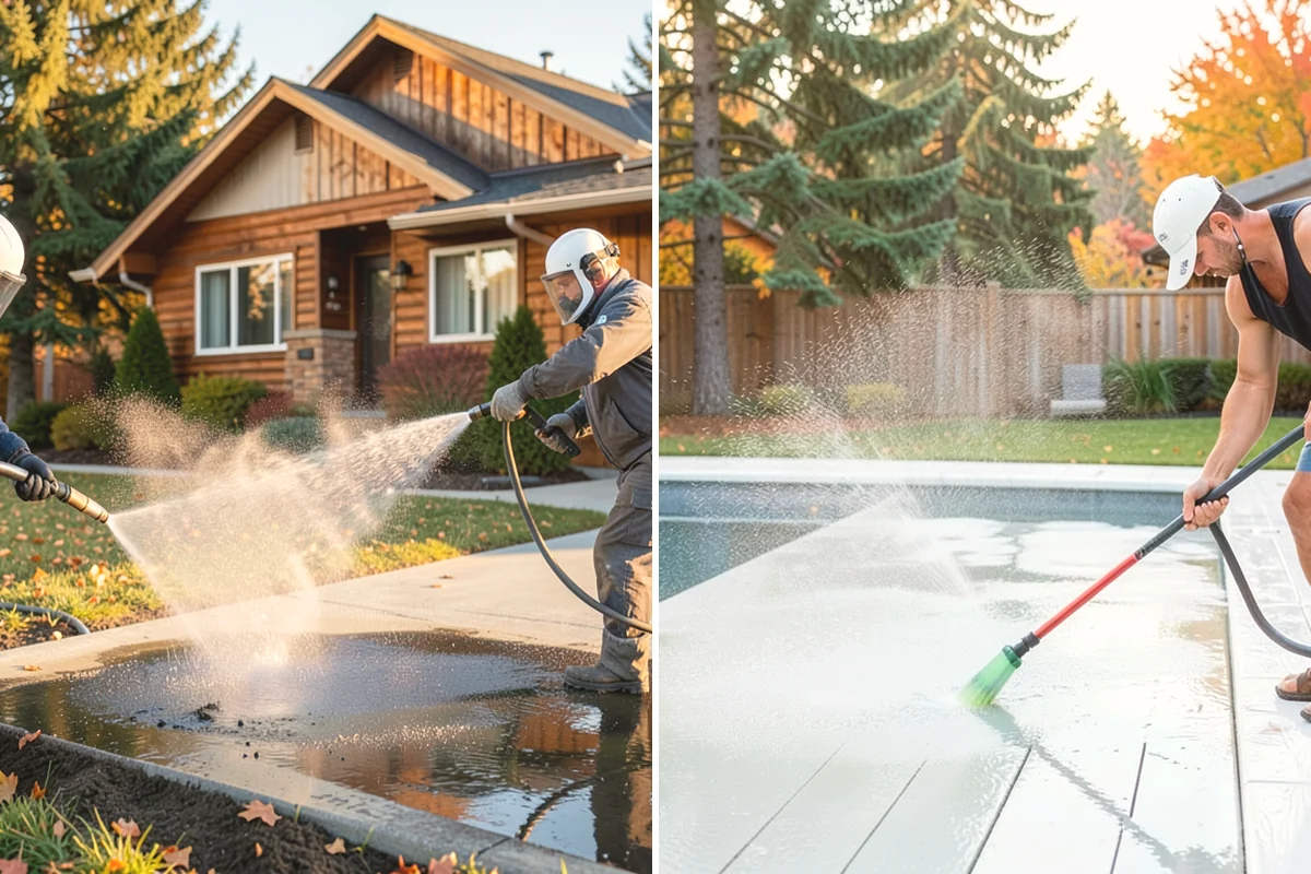 Fall Exterior Cleaning in Ruston, Pierce County, WA - Clear loose leaves and conifer needles from target surfaces