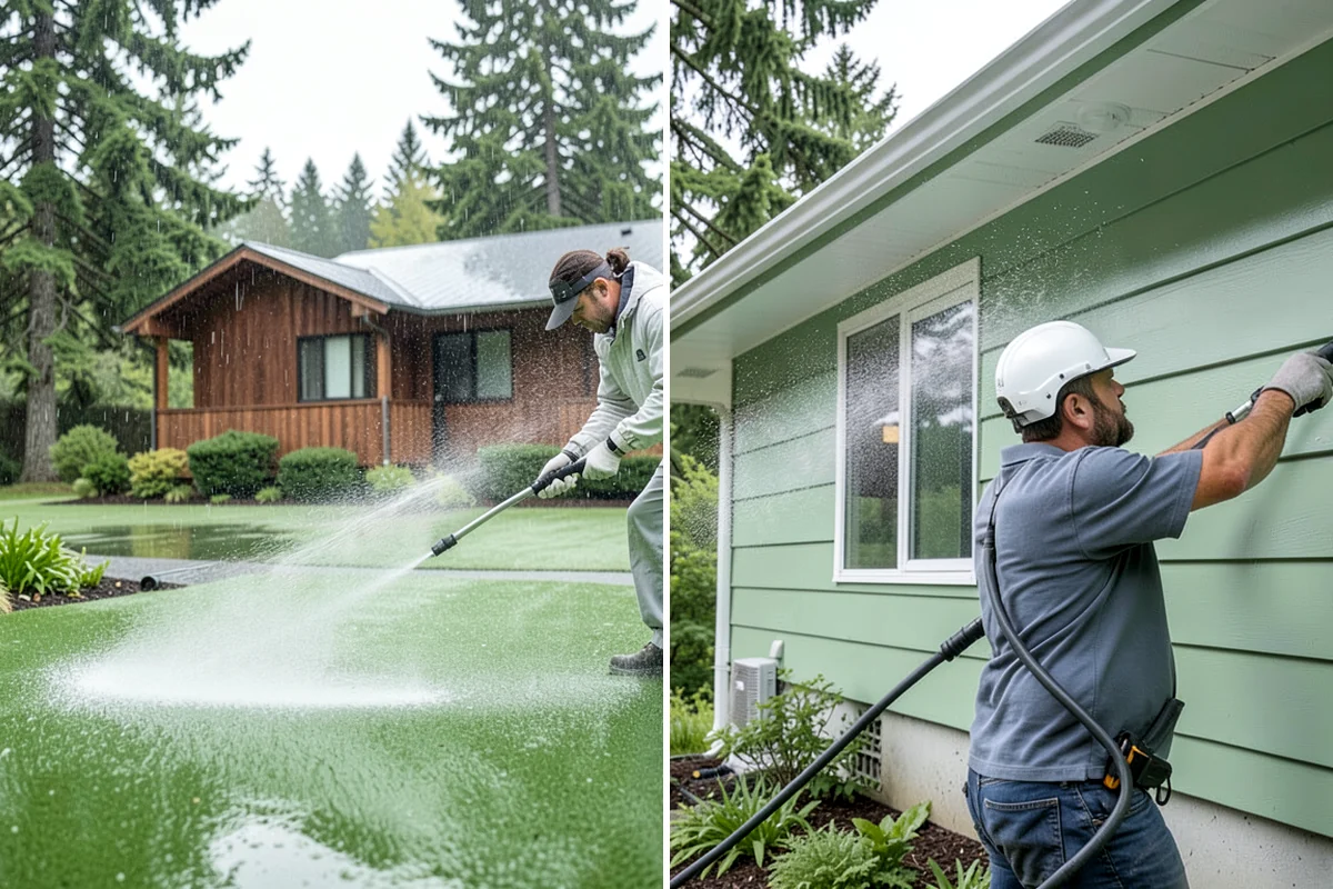 Fall Exterior Cleaning in SeaTac, King County, WA - Clear loose leaves and conifer needles from target surfaces