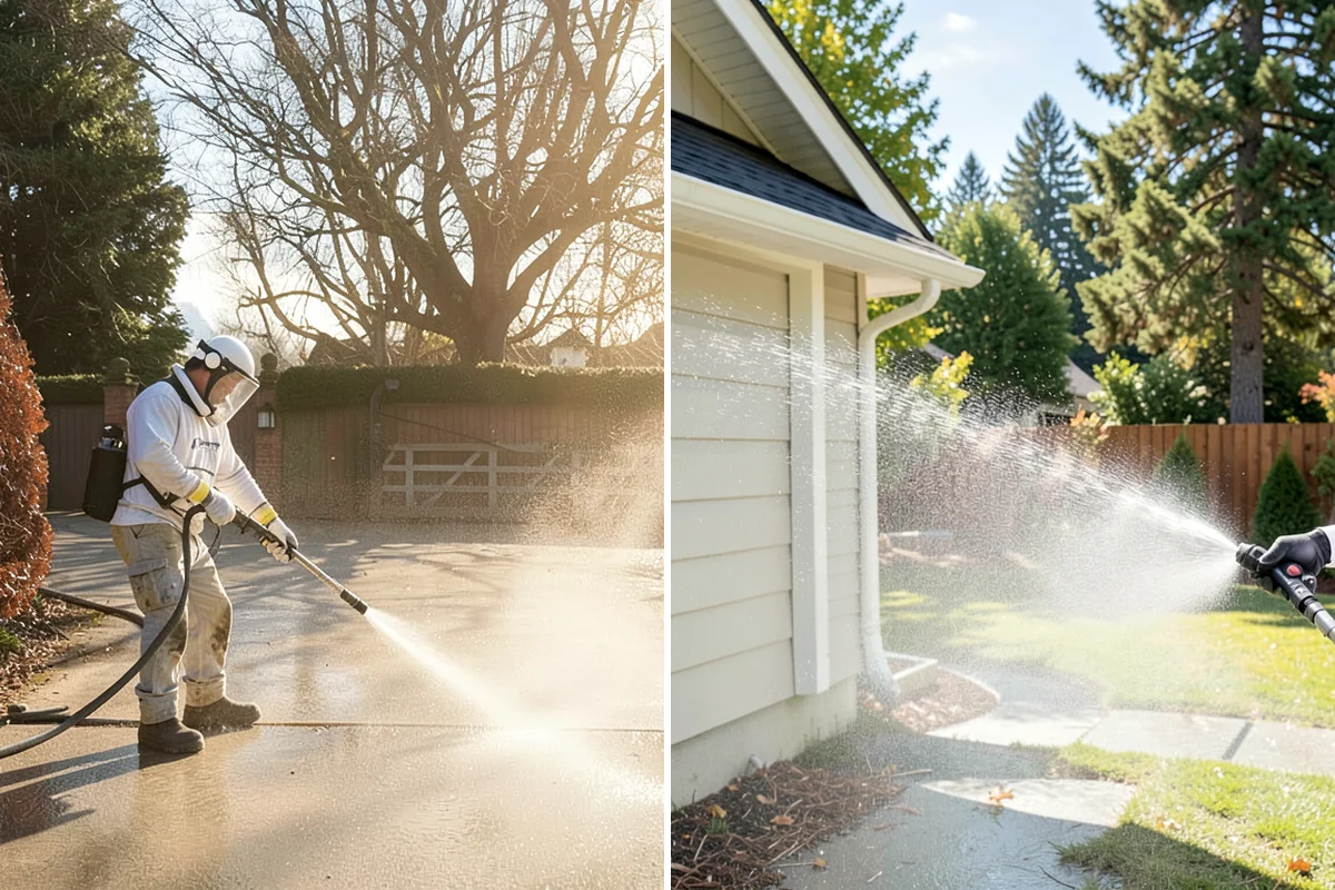 Fall Exterior Cleaning in Seattle, King County, WA - Clear loose leaves and conifer needles from target surfaces