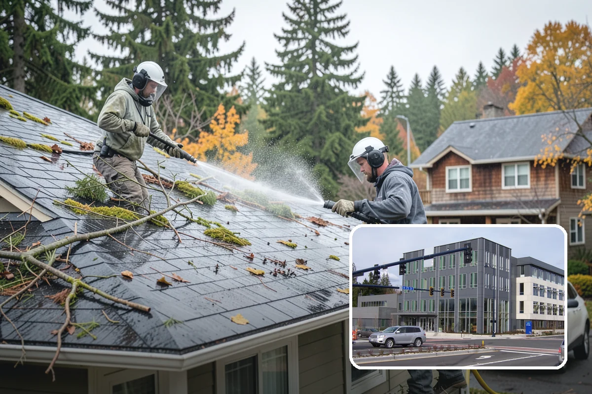 Fall Exterior Cleaning in Shoreline, King County, WA - Strips away summer dust and the season's early leaf and needle fall