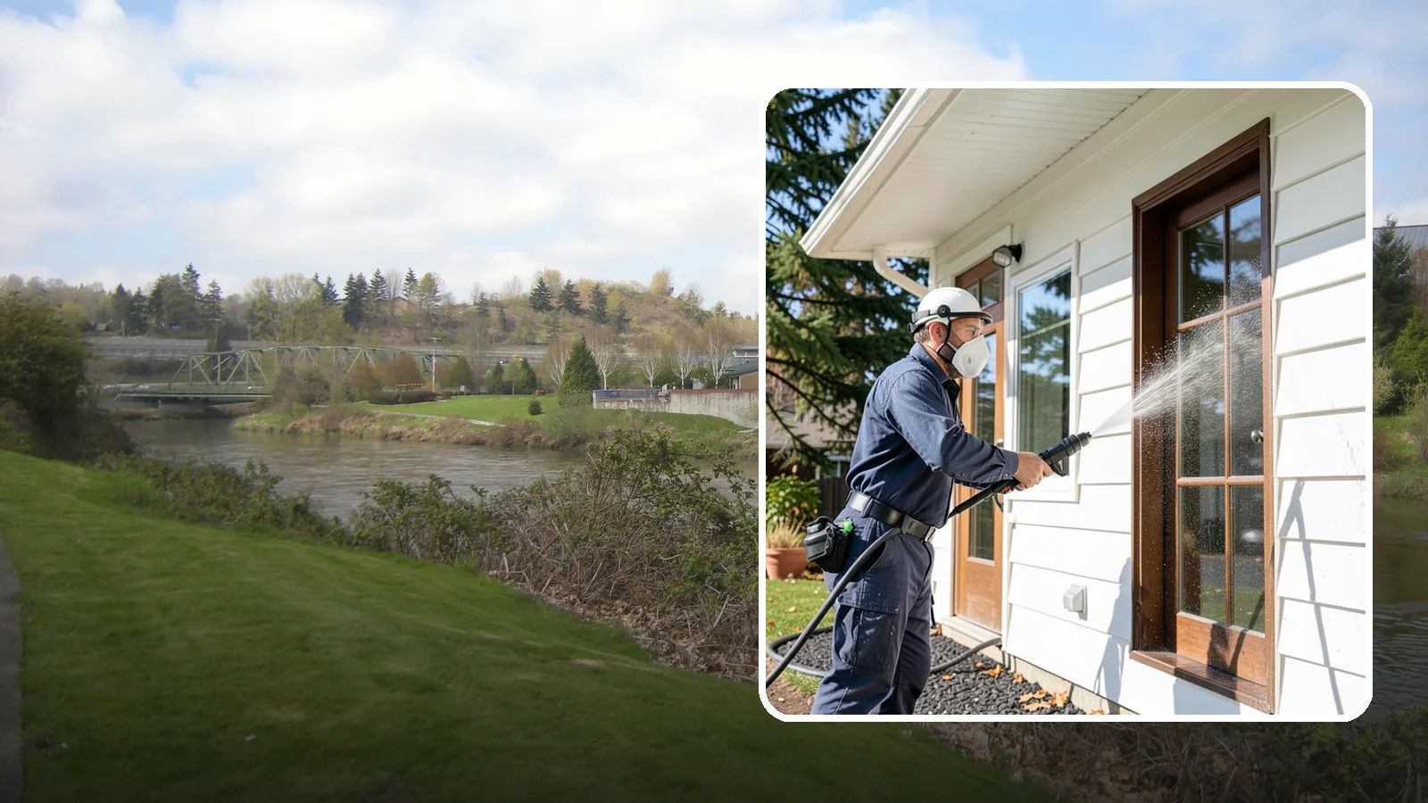 Fall Exterior Cleaning in Tukwila, King County, WA - A fall exterior cleaning removes summer's dust and the first flush of autumn debris before Washington's wet season sets in.