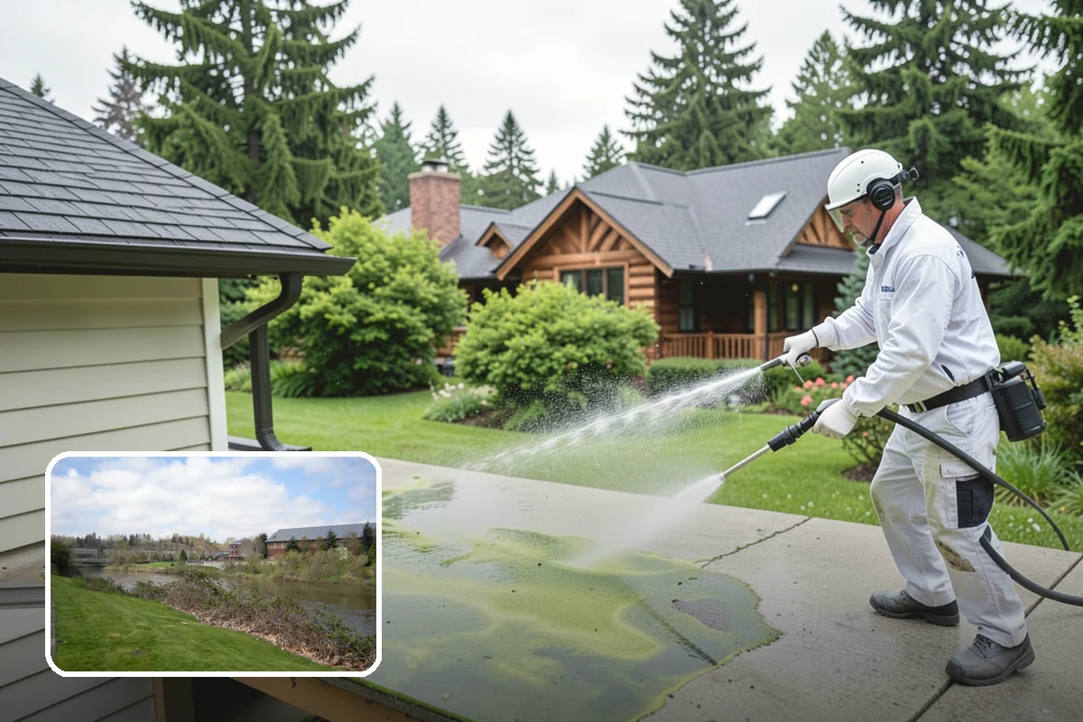 Fall Exterior Cleaning in Tukwila, King County, WA - Strips away summer dust and the season's early leaf and needle fall