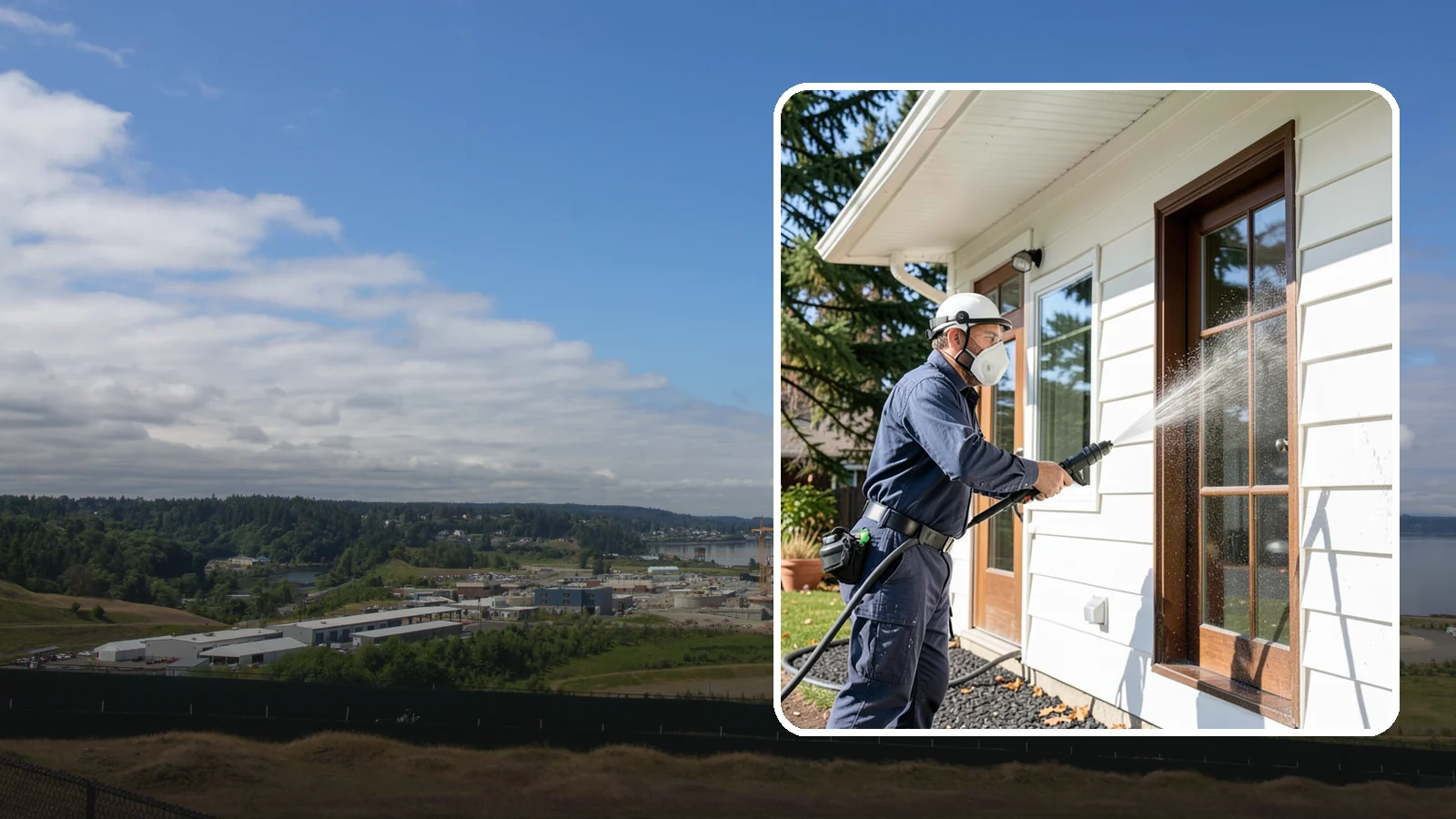 Fall Exterior Cleaning in University Place, Pierce County, WA - A fall exterior cleaning removes summer's dust and the first flush of autumn debris before Washington's wet season sets in.