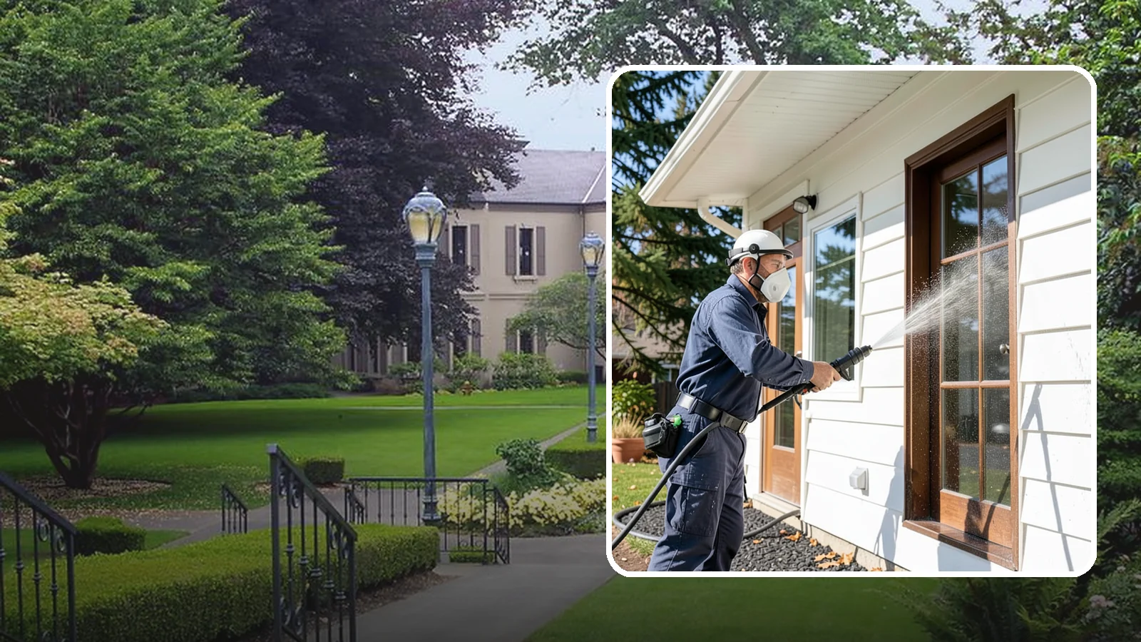 Fall Exterior Cleaning in Woodinville, King County, WA - A fall exterior cleaning removes summer's dust and the first flush of autumn debris before Washington's wet season sets in.