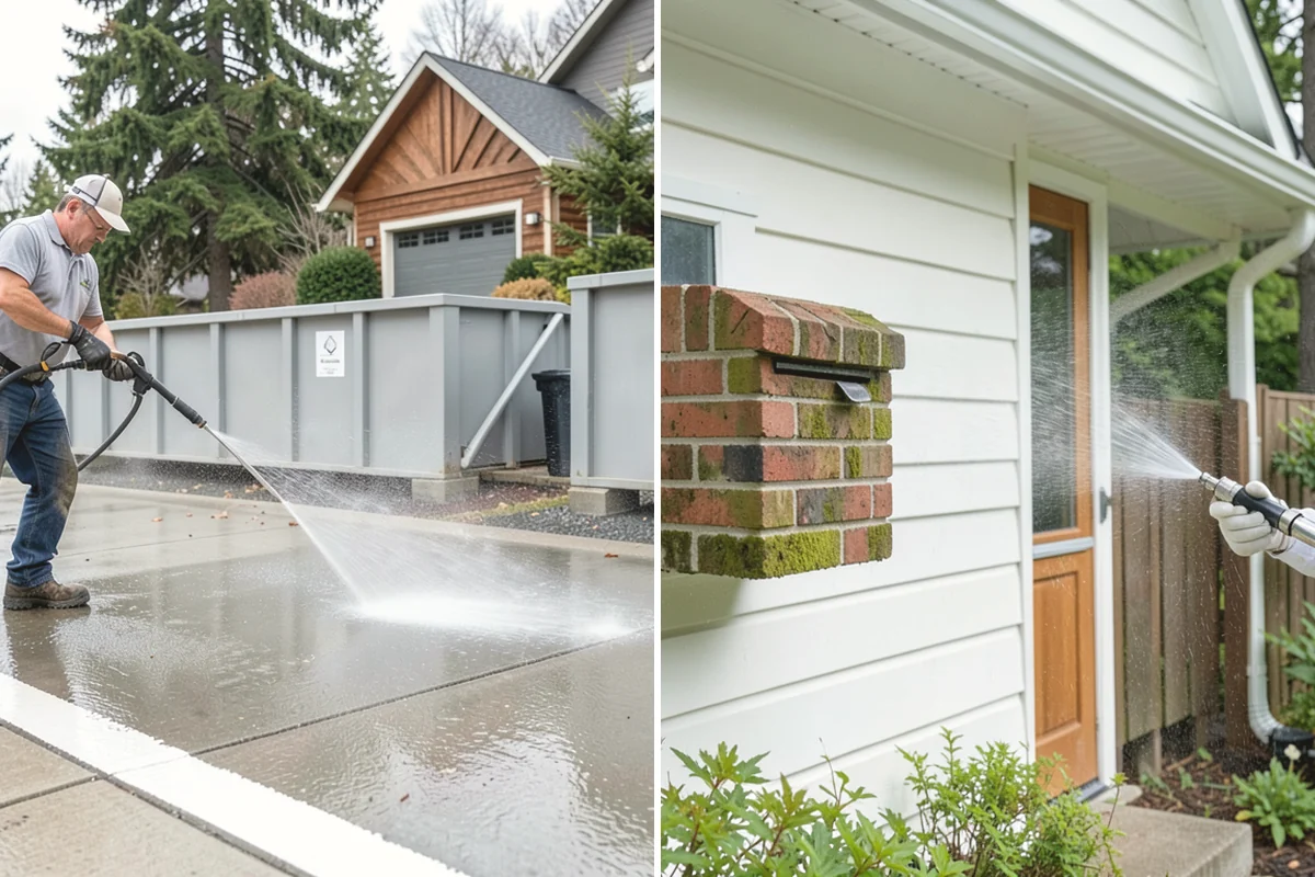 Fall Exterior Cleaning in Yarrow Point, King County, WA - Clear loose leaves and conifer needles from target surfaces