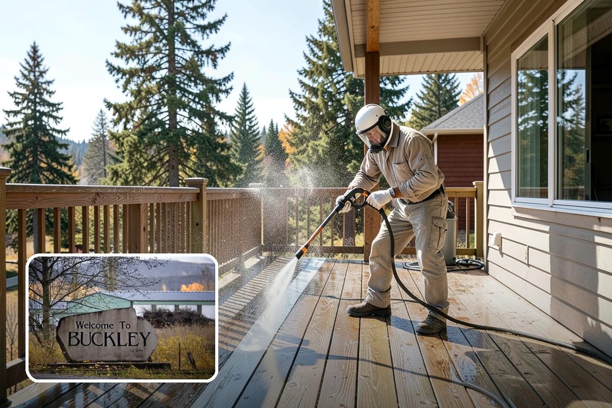 Fence Brightening in Buckley, Pierce County, WA - Neutralizes cleaner residue and balances the wood's pH