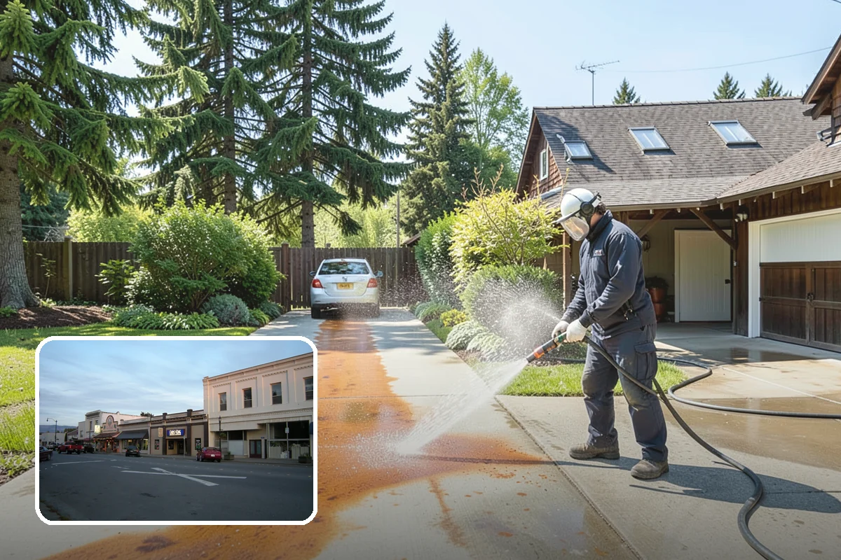 Fence Brightening in Burlington, Skagit County, WA - Neutralizes cleaner residue and balances the wood's pH