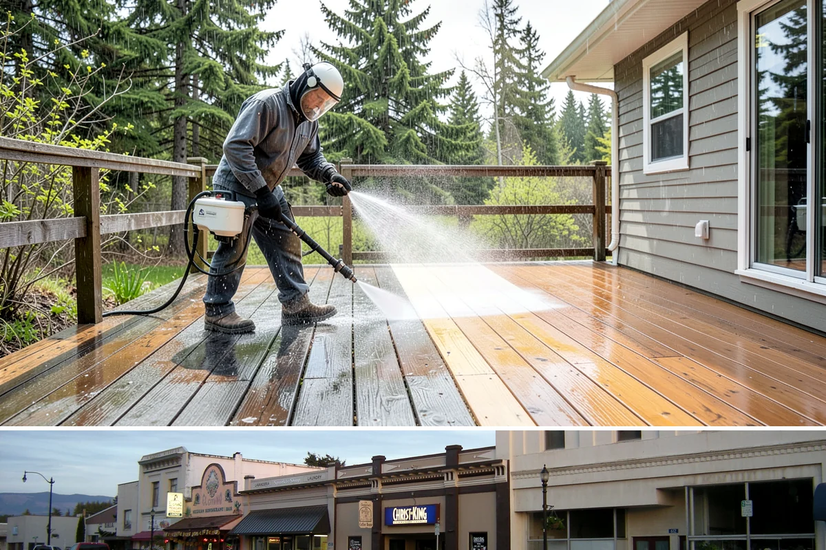 Fence Brightening in Burlington, Skagit County, WA - Brighten during dry summer weather right before sealing so the wood stays low in moisture.