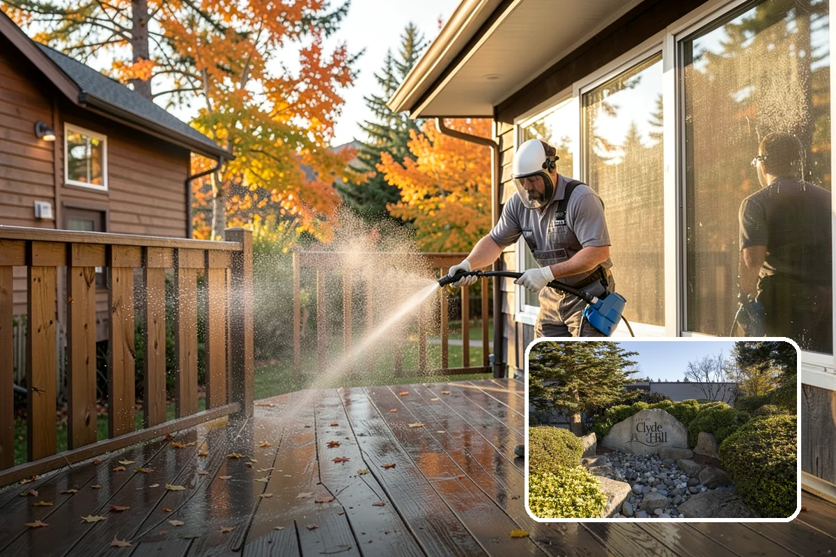 Fence Brightening in Clyde Hill, King County, WA - Neutralizes cleaner residue and balances the wood's pH