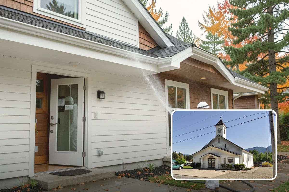 Fence Brightening in Concrete, Skagit County, WA - Neutralizes cleaner residue and balances the wood's pH