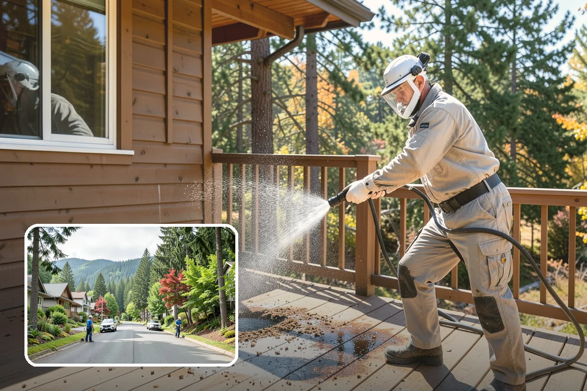 Fence Brightening in Darrington, Snohomish County, WA - Neutralizes cleaner residue and balances the wood's pH