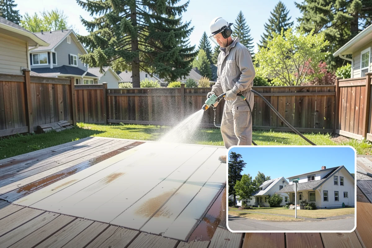 Fence Brightening in DuPont, Pierce County, WA - Neutralizes cleaner residue and balances the wood's pH