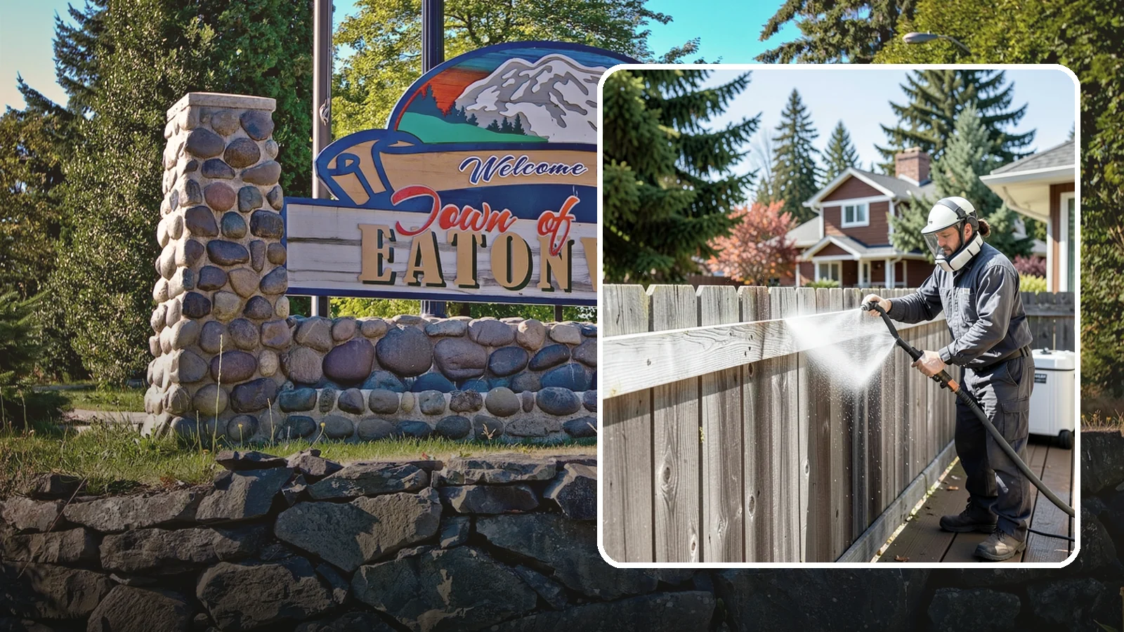 Fence Brightening in Eatonville, Pierce County, WA - A brightening rinse that neutralizes cleaners and lifts weathered gray to even out wood fence tone before sealing.