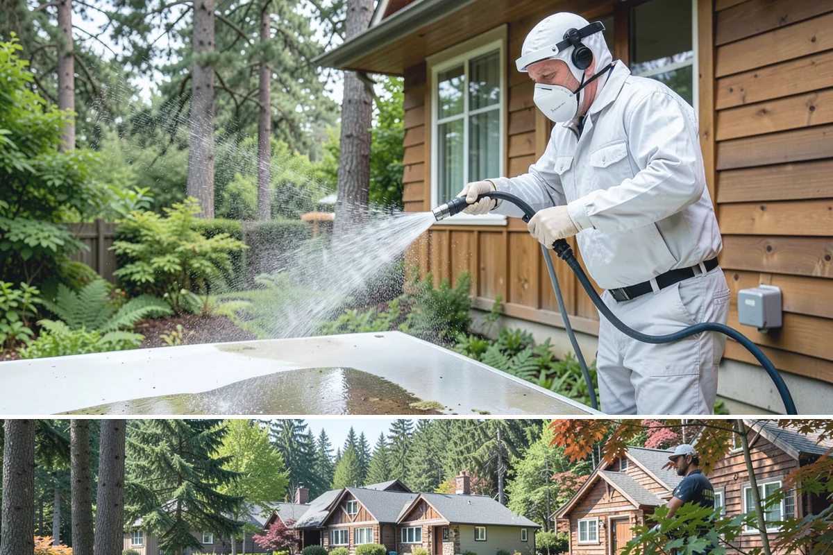 Fence Brightening in Edgewood, Pierce County, WA - Brighten during dry summer weather right before sealing so the wood stays low in moisture.