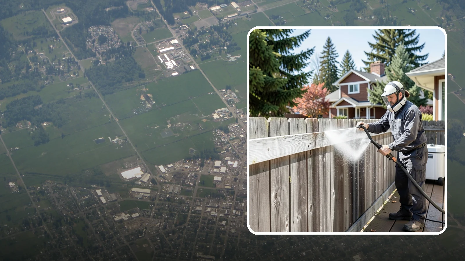 Fence Brightening in Enumclaw, King County, WA - A brightening rinse that neutralizes cleaners and lifts weathered gray to even out wood fence tone before sealing.