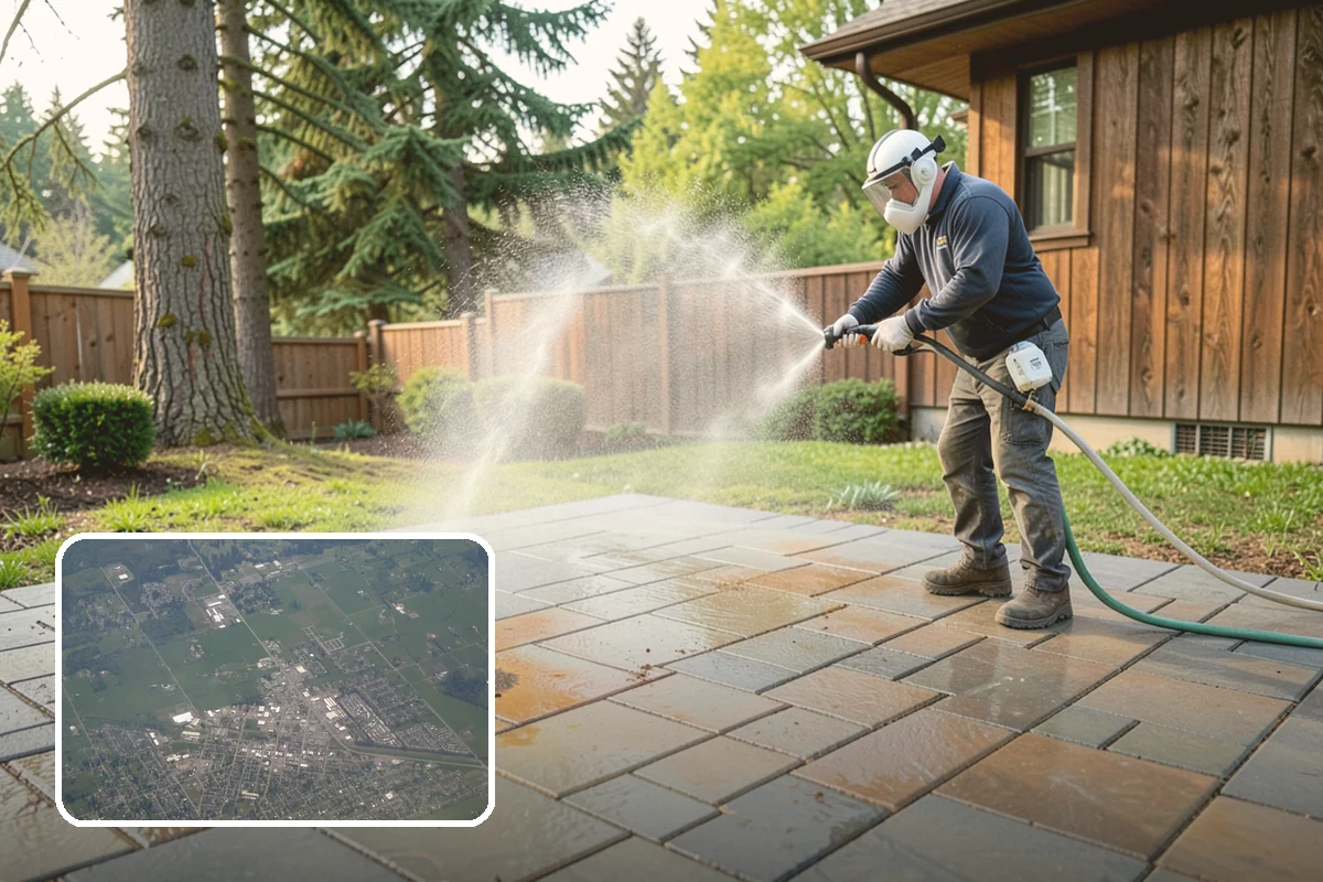 Fence Brightening in Enumclaw, King County, WA - Neutralizes cleaner residue and balances the wood's pH