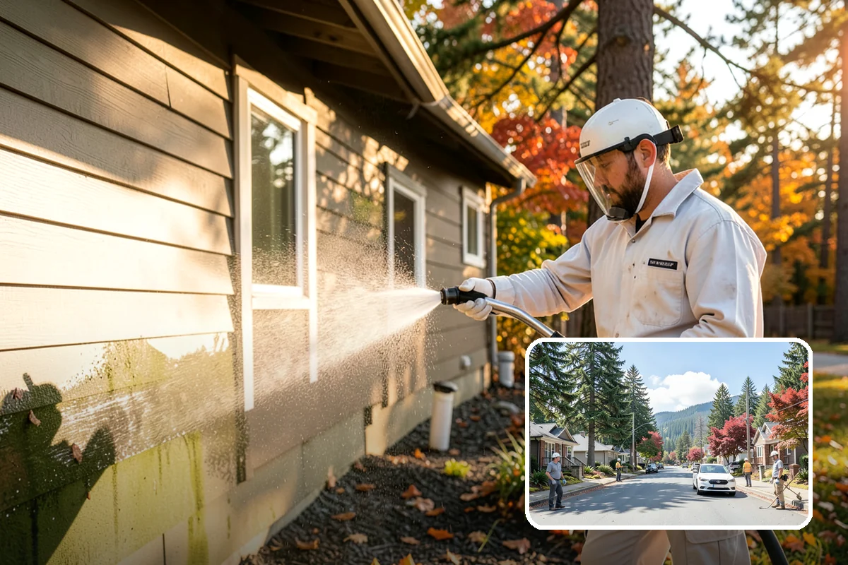 Fence Brightening in Hunts Point, King County, WA - Neutralizes cleaner residue and balances the wood's pH
