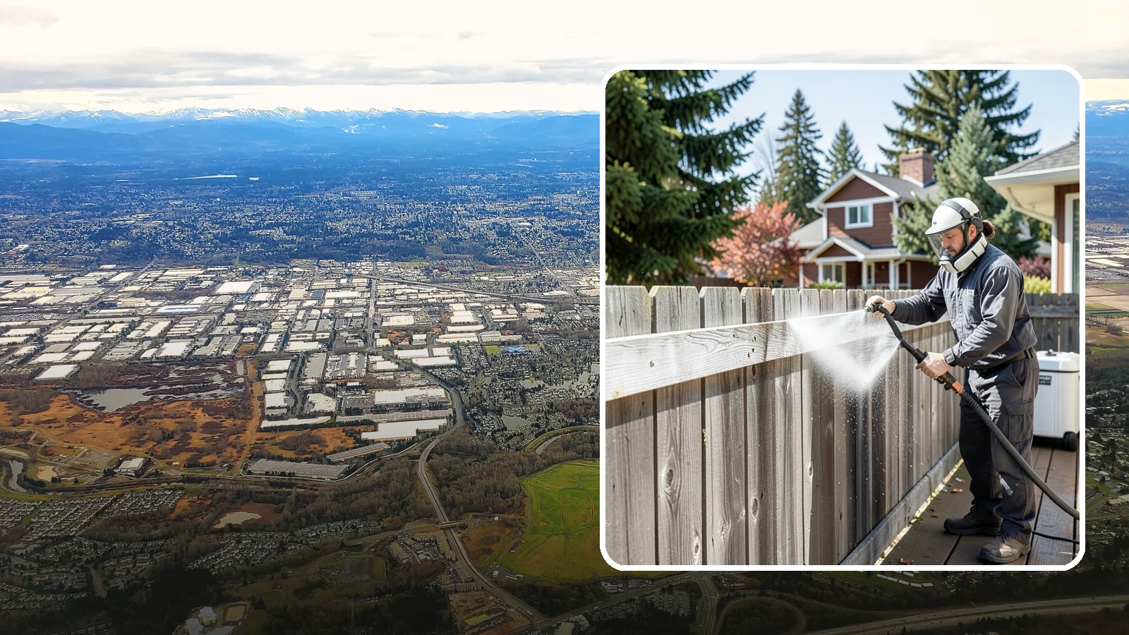 Fence Brightening in Kent, King County, WA - A brightening rinse that neutralizes cleaners and lifts weathered gray to even out wood fence tone before sealing.