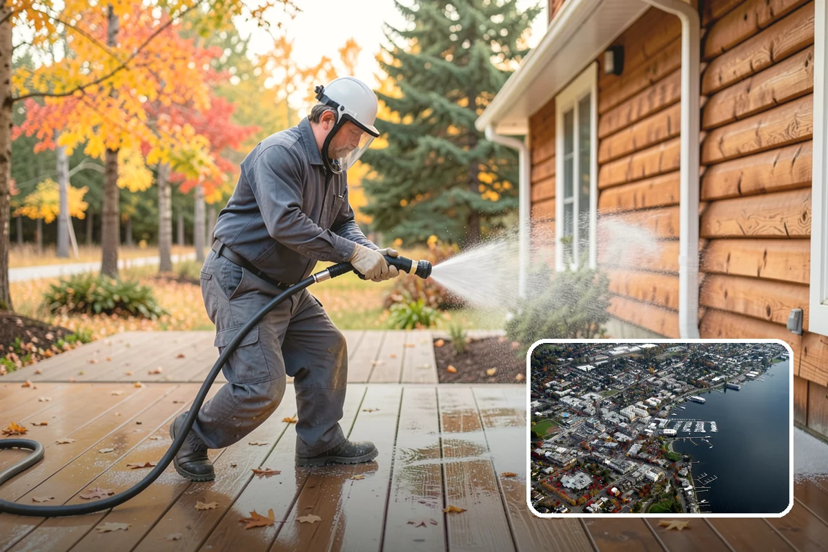 Fence Brightening in Kirkland, King County, WA - Neutralizes cleaner residue and balances the wood's pH