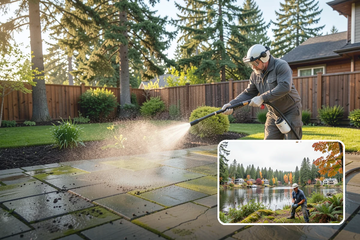 Fence Brightening in La Conner, Skagit County, WA - Neutralizes cleaner residue and balances the wood's pH