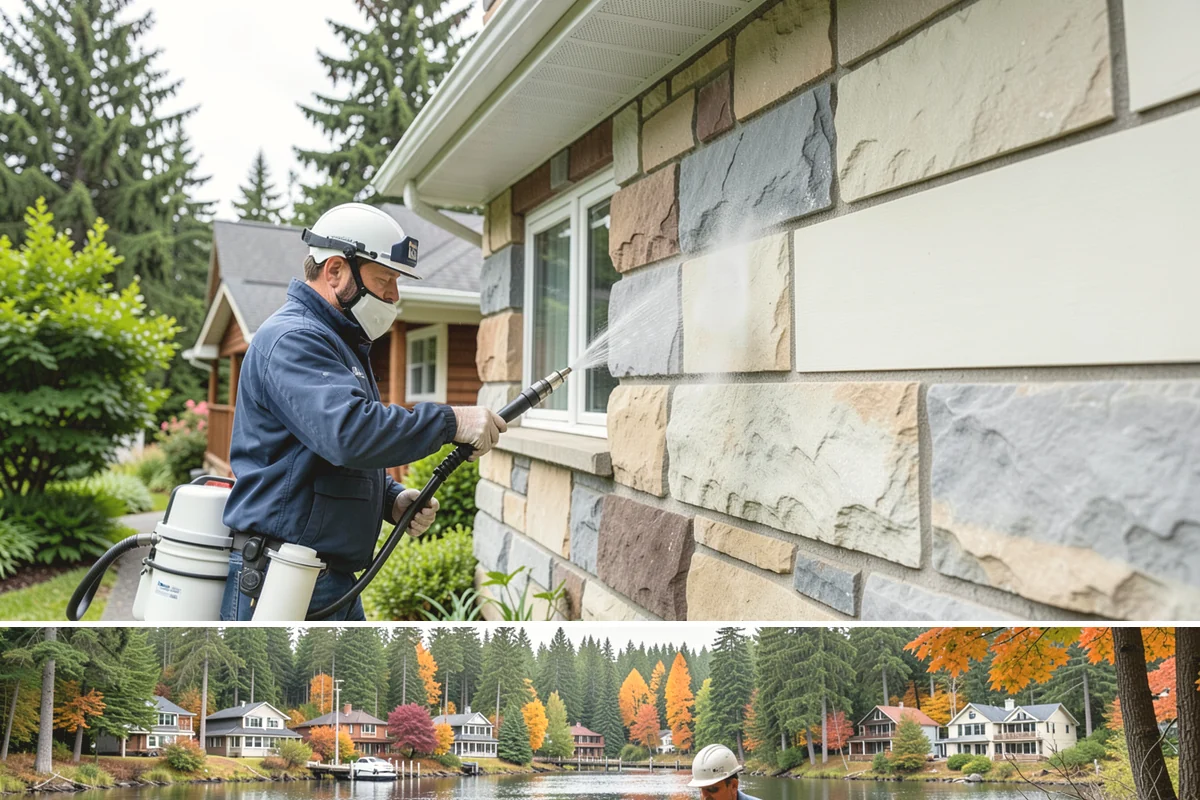 Fence Brightening in La Conner, Skagit County, WA - Brighten during dry summer weather right before sealing so the wood stays low in moisture.