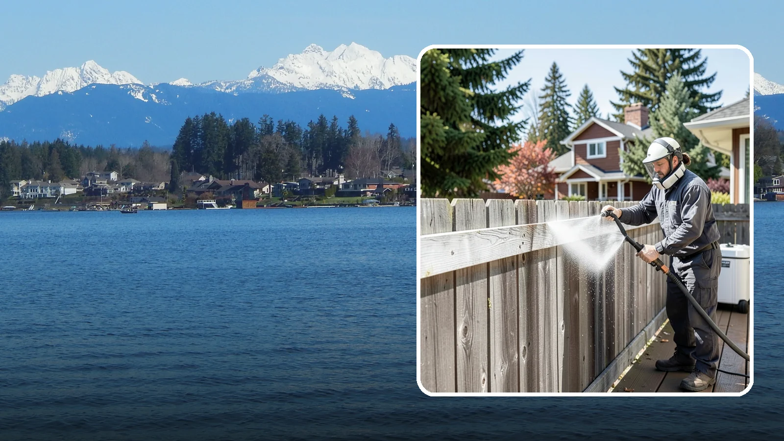 Fence Brightening in Lake Stevens, Snohomish County, WA - A brightening rinse that neutralizes cleaners and lifts weathered gray to even out wood fence tone before sealing.