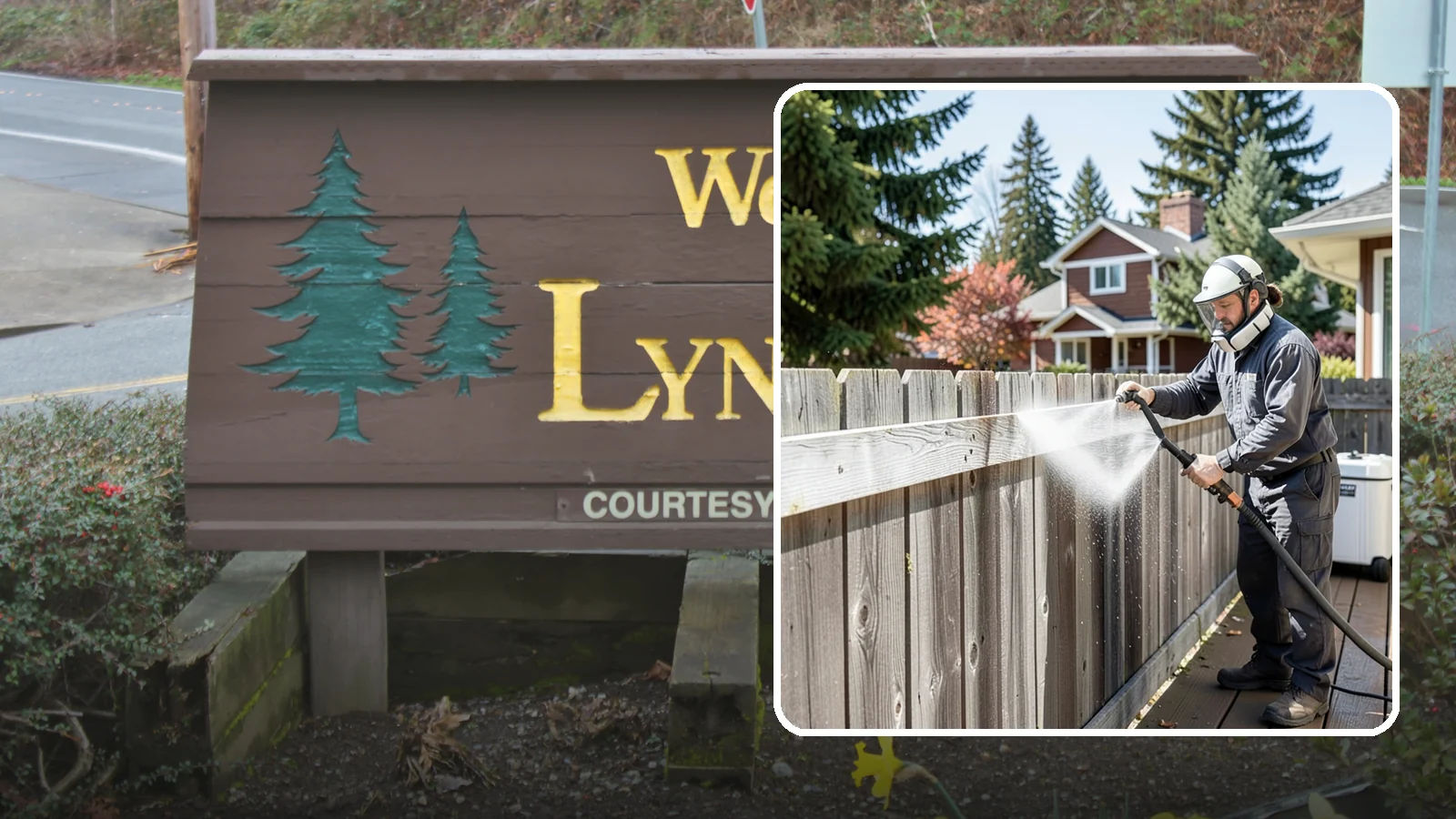 Fence Brightening in Lynnwood, Snohomish County, WA - A brightening rinse that neutralizes cleaners and lifts weathered gray to even out wood fence tone before sealing.