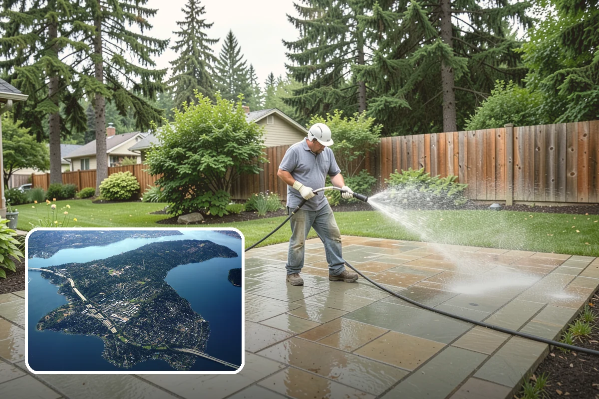 Fence Brightening in Mercer Island, King County, WA - Neutralizes cleaner residue and balances the wood's pH