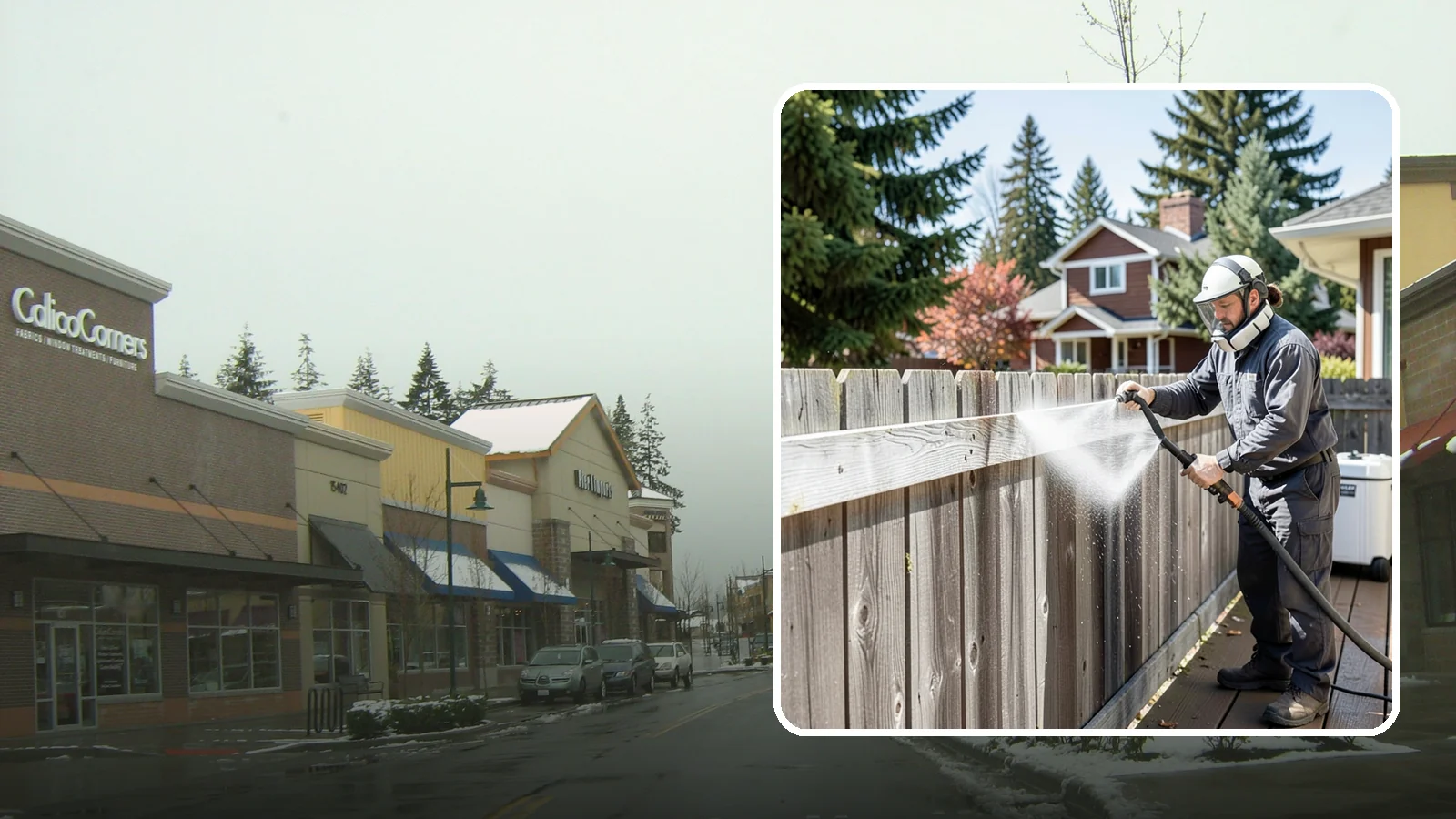 Fence Brightening in Mill Creek, Snohomish County, WA - A brightening rinse that neutralizes cleaners and lifts weathered gray to even out wood fence tone before sealing.