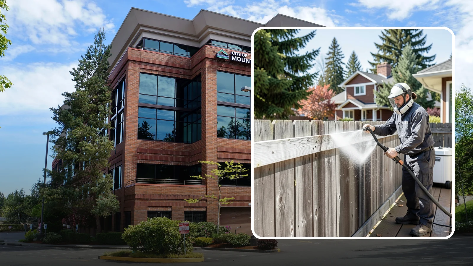 Fence Brightening in Mountlake Terrace, Snohomish County, WA - A brightening rinse that neutralizes cleaners and lifts weathered gray to even out wood fence tone before sealing.