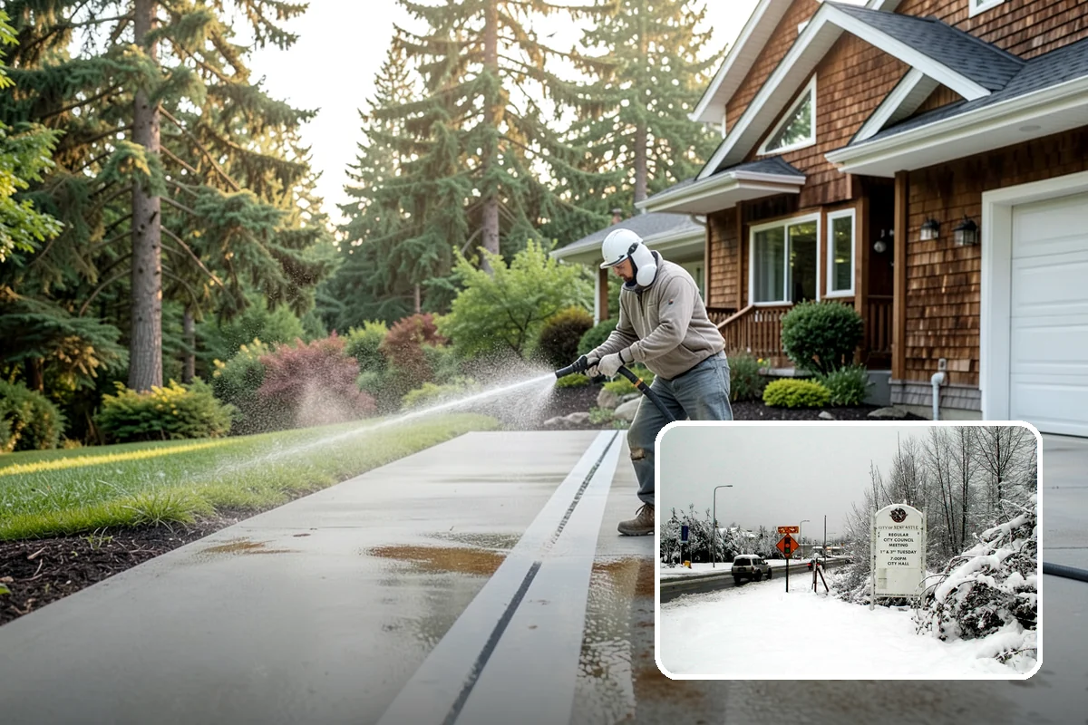 Fence Brightening in Newcastle, King County, WA - Neutralizes cleaner residue and balances the wood's pH