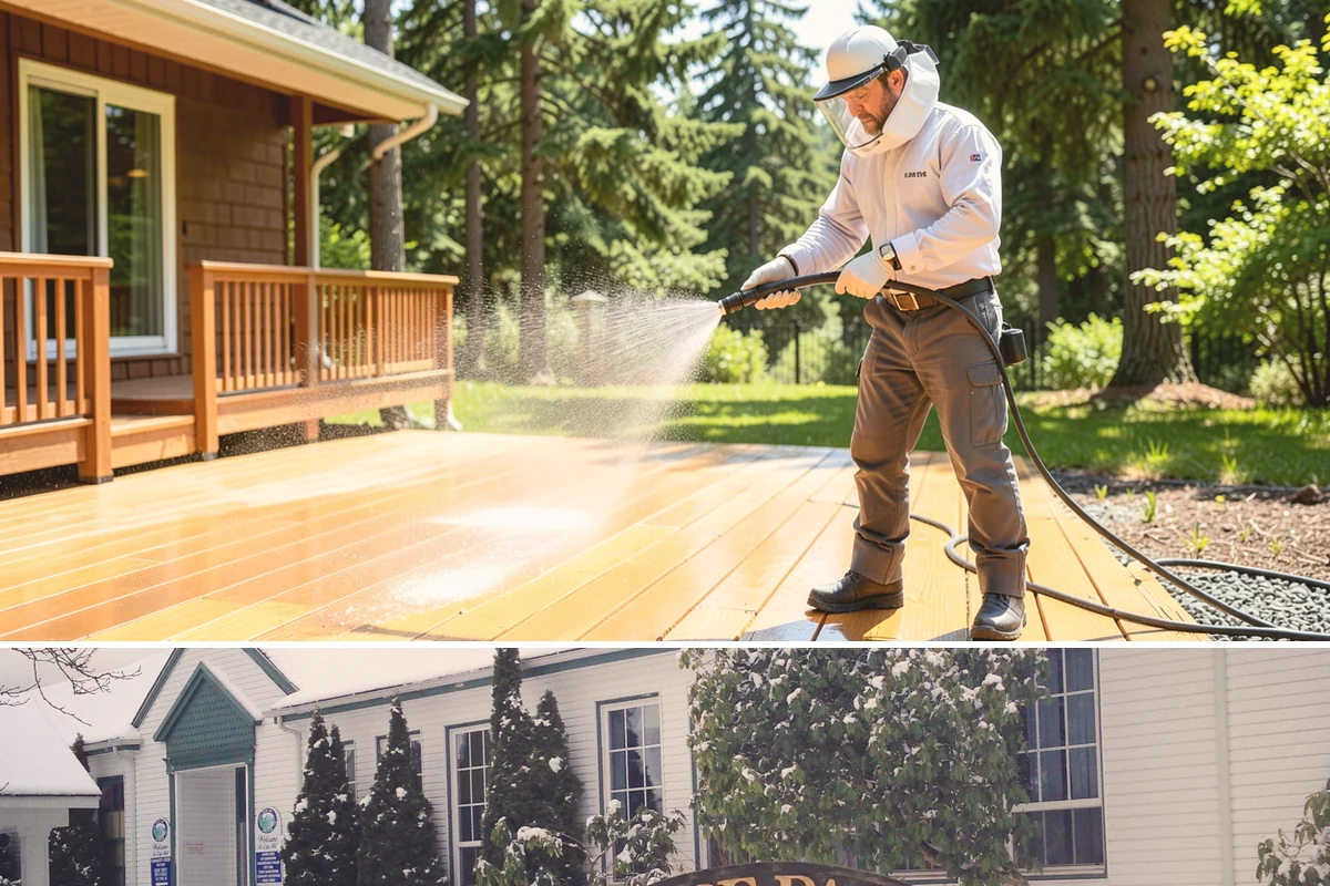 Fence Brightening in Pacific, King County, WA - Brighten during dry summer weather right before sealing so the wood stays low in moisture.