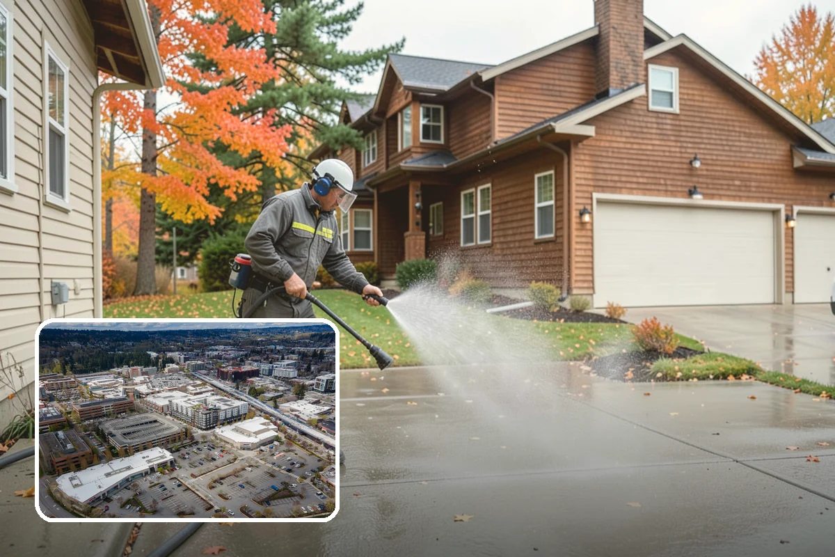 Fence Brightening in Redmond, King County, WA - Neutralizes cleaner residue and balances the wood's pH