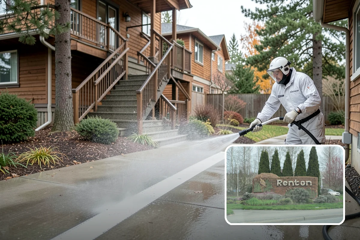 Fence Brightening in Renton, King County, WA - Neutralizes cleaner residue and balances the wood's pH