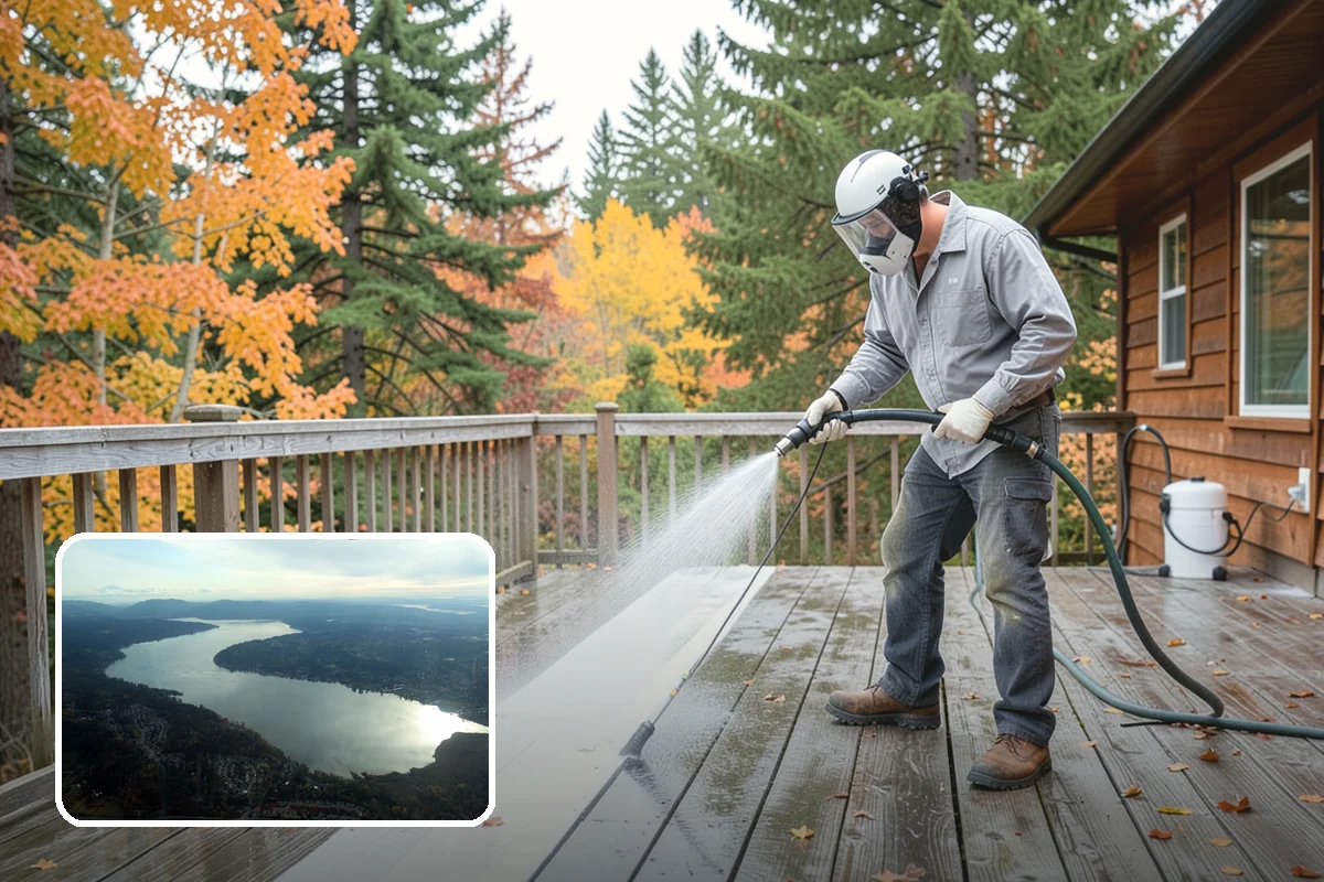 Fence Brightening in Sammamish, King County, WA - Neutralizes cleaner residue and balances the wood's pH