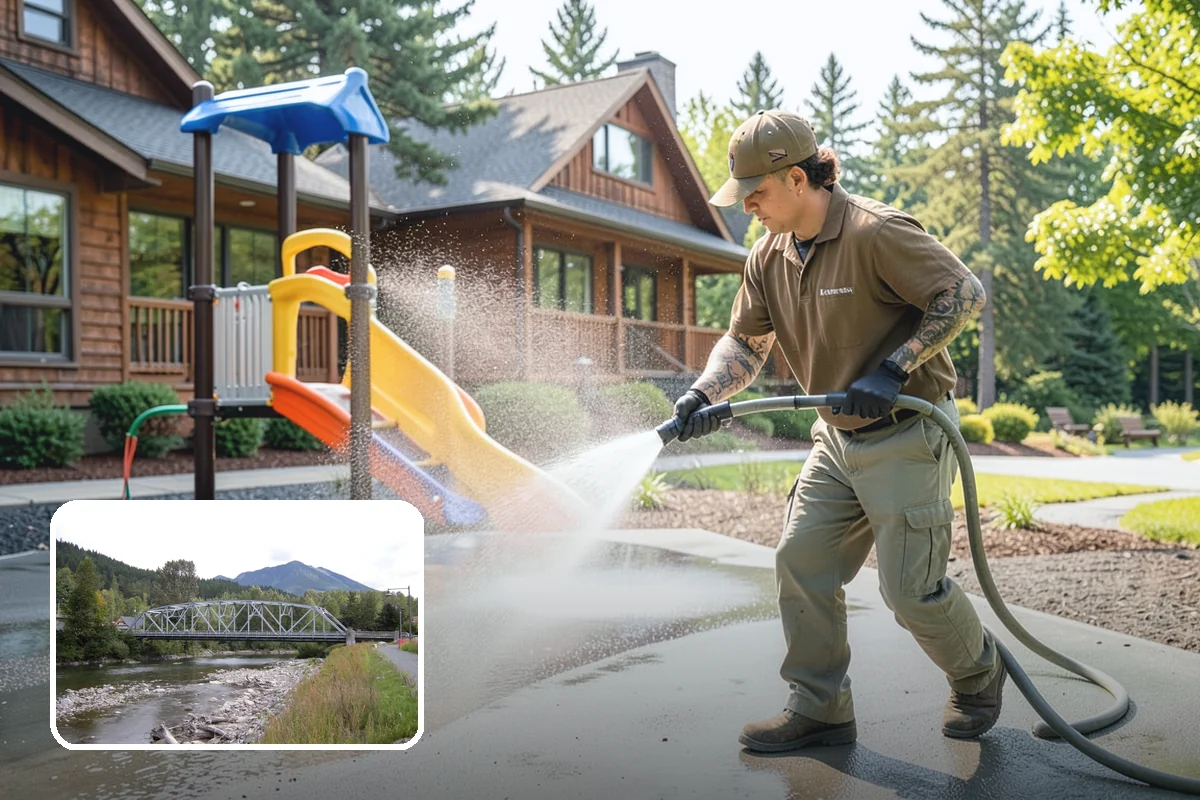 Fence Brightening in Skykomish, King County, WA - Neutralizes cleaner residue and balances the wood's pH