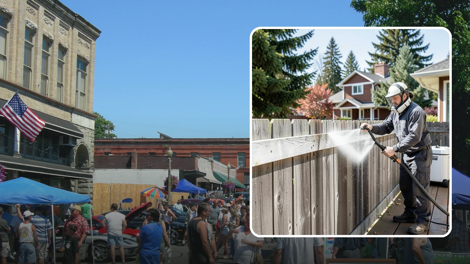 Fence Brightening in Snohomish, Snohomish County, WA - A brightening rinse that neutralizes cleaners and lifts weathered gray to even out wood fence tone before sealing.
