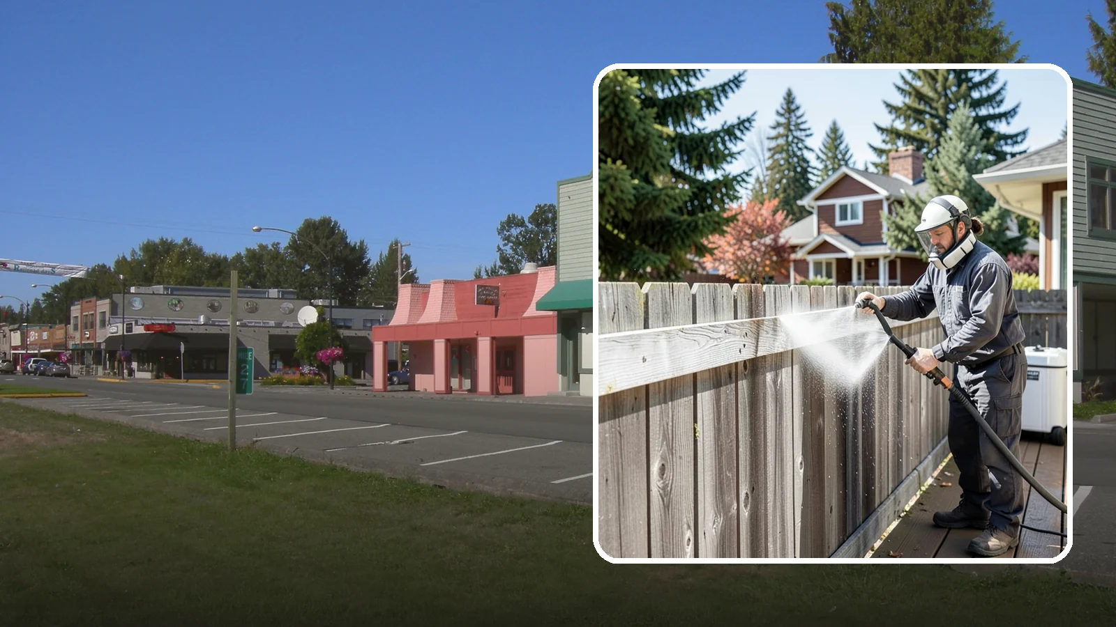 Fence Brightening in Snoqualmie, King County, WA - A brightening rinse that neutralizes cleaners and lifts weathered gray to even out wood fence tone before sealing.
