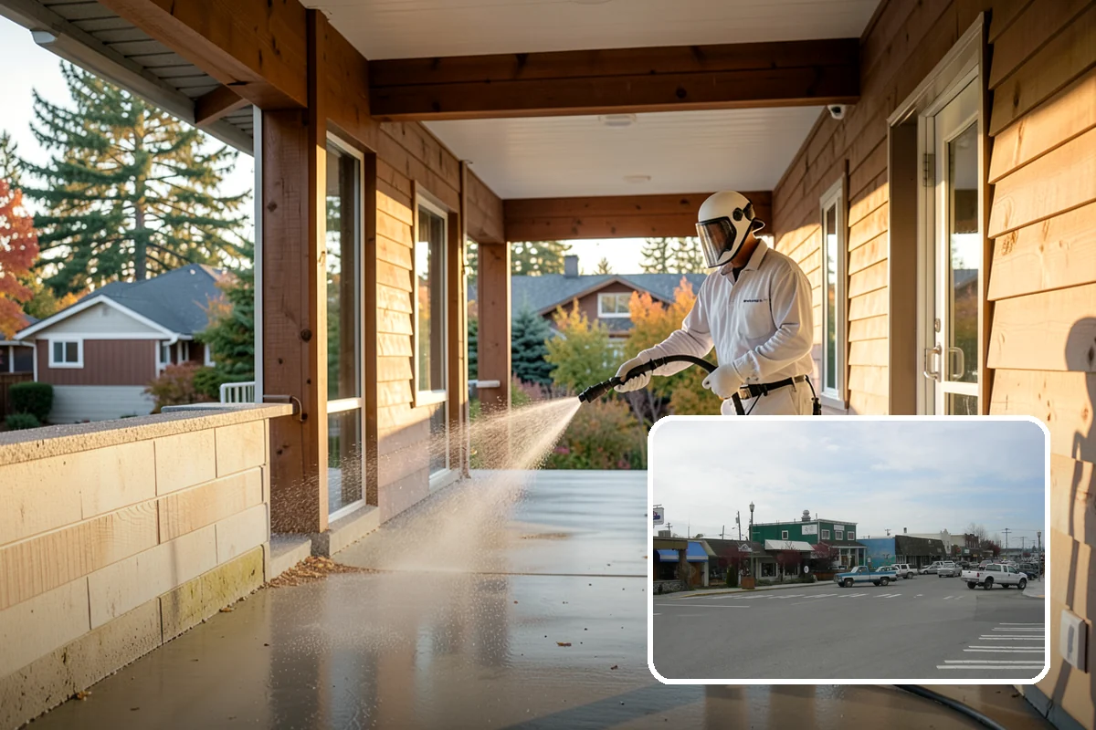Fence Brightening in Stanwood, Snohomish County, WA - Neutralizes cleaner residue and balances the wood's pH