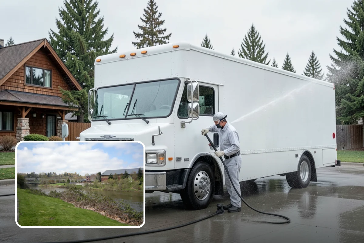 Fence Brightening in Tukwila, King County, WA - Neutralizes cleaner residue and balances the wood's pH